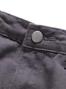 SHEIN Explorewe Tween Boys Versatile Cool Campus Style Pockets Denim Jeans - Dark Grey - View 6