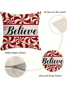 Set de 4 fundas de cojín para tiro con diseños navideños - Fundas de cojín de poliéster con cremallera contemporáneas para decoración del hogar, lavables a máquina, con estampado floral tejido, se adapta a varios tipos de habitaciones, 18x18 pulgadas - Fundas decorativas para cojines festivos (los insertos no están incluidos)