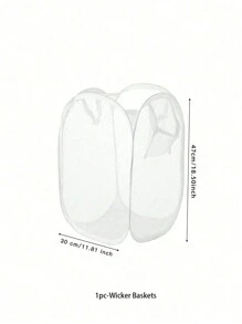 1pc White Foldable Laundry Basket With Handle And Side Pocket Large Capacity Pop-Up Laundry Hamper With Handle - Foldable Mesh Laundry Basket For Dirty Clothes Storage - Convenient Household Solution, School Supplies, School Accessories, Back To School, Storage, Laundry Basket, Basket, Organiser, Organization And Storage, Closet Organization And Storage, Storage Organizer, Bedroom, Wardrobe, Home, Storage Basket,Fall Decor