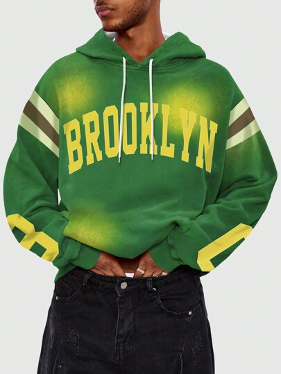 Prep sweat-shirt à capuche vintage pour homme, convient pour le port casual en automne et en hiver