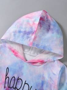 SHEIN 2pcs/Set Young Girl Loose Fit Hoodie Sweatshirt & Straight Leg Jeans Casual Outfit, Autumn Spring - Multicolor - View 5