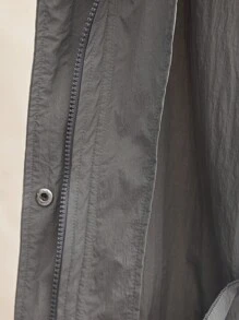 BizChic 女式纯色立领休闲长袖夹克 - 灰色 - 查看 9