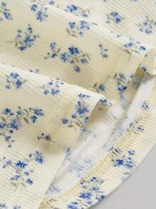 SHEIN MOD Top de tirantes con estampado floral fruncido - Multicolor - Ver 4