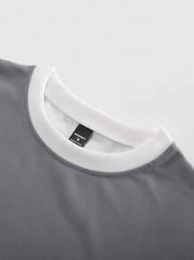 Manfinity Sporsity Felpa con stampa di lettere digitali alla moda per uomo