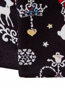 Manfinity Homme Manteau d'affaires mode à imprimé tout-sur-over pour hommes, col rabattu, à manches longues, tissu de Noël, vêtements d'automne pour hommes - Noir - Voir 6