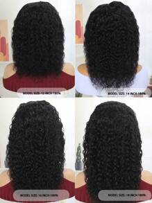 13x4 透明蕾丝前部假发 人发水波蕾丝前部假发 人发预拔 180% 密度湿发和波浪人发假发 适合婴儿头发自然色女性 - S1 - 查看 3