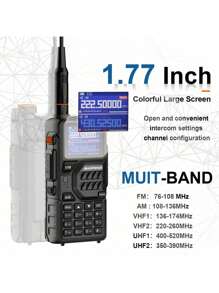 宝峰 K5PLUS 10W 多频段 UHF VHF AM 航空频段 999CH 2500mAh 远距离手持对讲机 - 黑色 - 查看 4