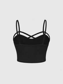 ROMWE 2pcs/Set Plus Size Women Gothic Floral Print Strap Tank Top And Elastic Waist Midi Skirt, Boho Style - Black - View 3