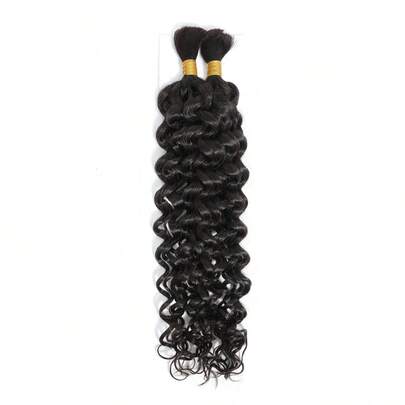 Boho Braids 2 chiếc tóc tết số lượng lớn không có sợi ngang sóng nước móc tóc người màu đen tự nhiên không thắt nút tóc tết tóc người nguyên chất