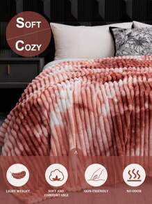 1件毯子，床上用品，柔软保暖，亲肤透气，轻盈柔软，纯色系列，简约时尚设计，适用于沙发、卧室、客厅，全方位舒适，旅行必备，午睡毯，多种尺寸可选，可机洗，房间装饰，冬季装饰 - 紅木色 - 查看 5