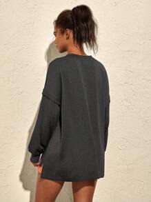 VARSITIE Lässiges Damen Sport-Shirt und Träger Top mit weiten Ärmeln und Knöpfen vorne in der Mitte