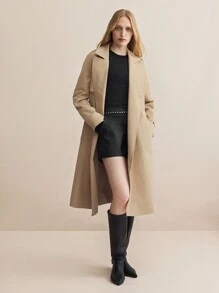 BizChic Quần short da dành cho nữ mặc đi làm và đi nghỉ - màu đen - Xem 7