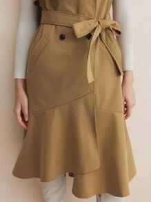 BizChic Women's Yellow Ruffle Sleeveless Dress For Summer - Mustard Yellow - View 9