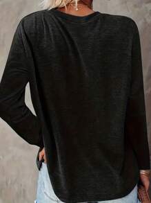 INAWLY 蜻蜓印花休闲圆领长袖 T 恤图案 T 恤女式上衣适合春季服装