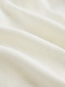 SHEIN MOD 女式白色花卉刺绣针织背心，复古风格，秋季 - 米色 - 查看 4