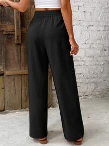 SHEIN Frenchy Pantalon droit décontracté de couleur unie pour femme