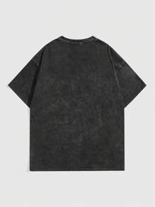 Vincenttrinidadart ROMWE MEN Áo thun cổ tròn cổ điển phong cách đường phố dành cho nam, phù hợp để mặc thường ngày vào mùa xuân hè - màu đen - Xem 2