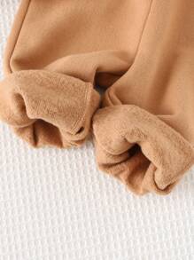 Cozy Pixies 2 Chiếc Xe Đẩy Hoạt Hình Bé Trai Họa Tiết Dệt Kim Mềm Raglan Tay Áo Và Bộ Quần Có Còng - màu nâu - Xem 22