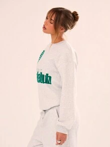 Musera Sport Padel Club Print Crew Neck Only Sweatshirts, Padel Racquetball Pickleball Tennis Gym Fitness - Light Grey - View 3