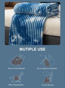 1件毯子，床上用品，柔软保暖，亲肤透气，轻盈蓬松，纯色系列，简约时尚设计，适用于沙发、卧室、客厅，全方位舒适，旅行必备，午睡毯，多种尺寸可选，可机洗，房间装饰，冬季装饰 - 藍白色 - 查看 7