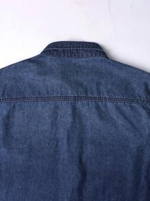 Manfinity Homme Men's Long Sleeve Embroidered Denim Shirt