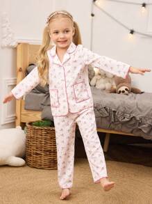 Bộ đồ mặc nhà 2 món áo dài tay họa tiết hoa đơn giản cho bé gái - Nhiều màu - Xem 4