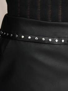 BizChic Quần short da dành cho nữ mặc đi làm và đi nghỉ - màu đen - Xem 6