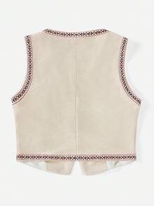 Forever 21 Women's Floral Print Open Front Sleeveless Top - Apricot - View 8