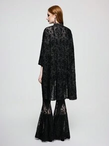 ROMWE Goth 哥特式复古骷髅十字植绒蝙蝠袖女式衬衫