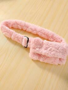 少女 2 件套：长袖纯色连衣裙和无袖背心，粉色 - 彩色 - 查看 4