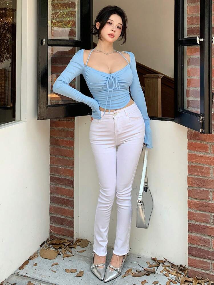 Women's 2 In 1 Long Sleeve T-Shirt Going Out Tops,Fall Clothes