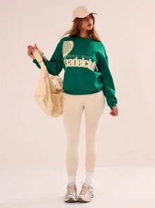 Musera Sport Padel Club Print Crew Neck Sweatshirt Only, Padel Racquetball Pickleball Tennis Gym Fitness - Dark Green - View 6