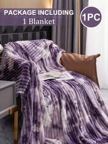 1件毯子,床上用品,柔软保暖,亲肤透气,轻盈蓬松,纯色系列,简约时尚设计,适用于沙发、卧室、客厅,全方位舒适,旅行必备,午睡毯,多种尺寸可选,可机洗,房间装饰,冬季装饰 - 淡紫色 - 查看 3