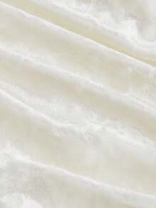 SHEIN MOD 喇叭袖和收腰白色天鹅绒中长连衣裙，秋冬女装，工作服，商务女装，返校节，早午餐女装，文艺复兴博览会，服装，礼服，音乐会女装，茶会礼服，秋季婚礼宾客礼服，巫术服装， - 白色 - 查看 5