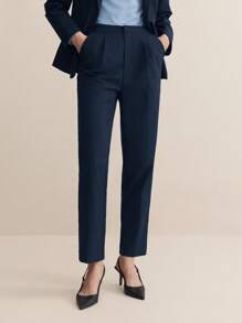 BizChic Navy Blue Suit Work Wear Set Office Attire Work Clothes Professional Fall Women Outfits - Navy Blue - View 7