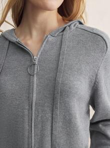 BizChic Women's Casual Commuting Hooded Knit Cardigan