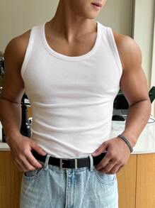 DAZY Men's Solid Color Sleeveless Tank Top, Summer