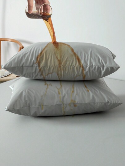 2pcs Waterproof Pillow Protector (2-In-1) - Made Of Breathable TPU Material With Low Allergen, Zippered Pillow Covers