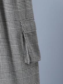 Tween Boy Plaid Cargo Pocket Straight Loose Casual Pants - Grey - View 3