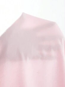 INAWLY 女士實色褶皺短袖上衣 - 淺粉色 - 查看 6