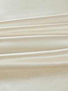 2 件套米色丝滑缎面纯色枕套，柔软枕套，信封封口，适用于卧室，防皱，更适合头发皮肤睡眠，无填充枕头套，适用于卧室，床上用品超柔软透气，无填充物，可机洗 - 米色 - 查看 6