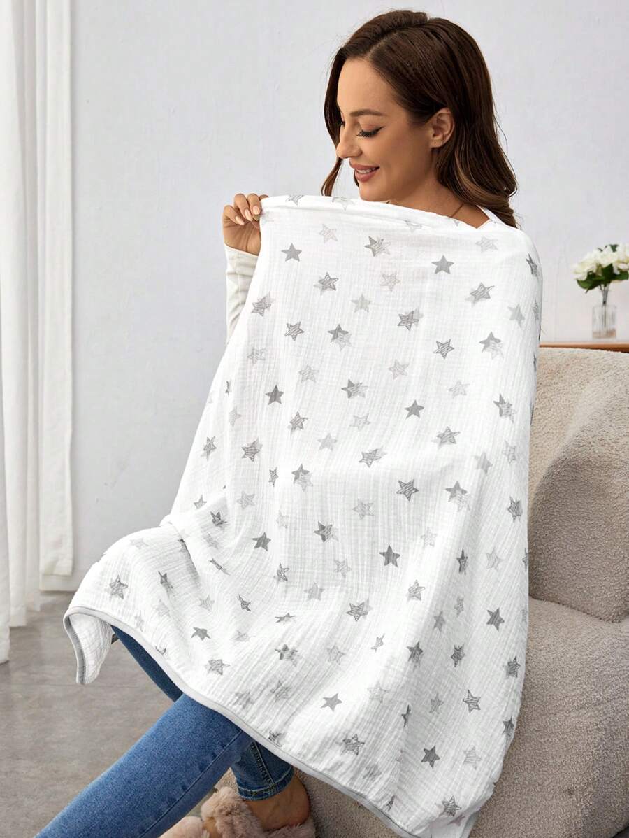 1 件装 Cozy Pixies 可爱星星印花舒适哺乳巾 [Oeko-Tex 认证]