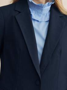 BizChic Navy Blue Suit Work Wear Set Office Attire Work Clothes Professional Fall Women Outfits - Navy Blue - View 5