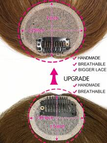 法式刘海 人发空气刘海 带鬓角 棕色刘海 夹式接发 适合初学者 - S4 - 查看 4
