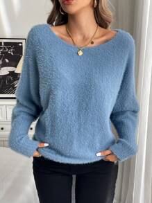 SHEIN LUNE Women's Casual Daily Basic Shoulder Sweater