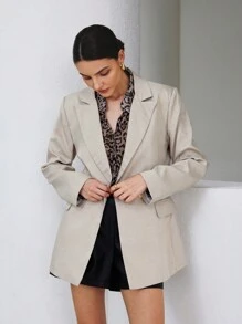 Aveloria Modichic Blazer minimalista y elegante con botones de metal para la dama de oficina que va y viene del trabajo
