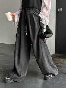 FRIFUL Women's Loose Fit Cargo Pants With Thermal Lined And Large Pockets Fall,Winter