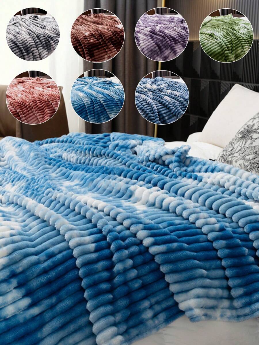 1件毯子，床上用品，柔软保暖，亲肤透气，轻盈蓬松，纯色系列，简约时尚设计，适用于沙发、卧室、客厅，全方位舒适，旅行必备，午睡毯，多种尺寸可选，可机洗，房间装饰，冬季装饰