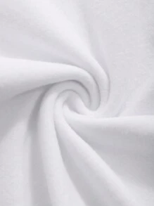 DAZY Solid Color Tight-Fitting T-Shirt With Long Sleeve And Large Round Neck,Back To School Clothes - White - View 6