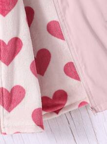 Sparklyn Tween Girls' Heart Decor Casual Pink Jacket - Pink - View 5